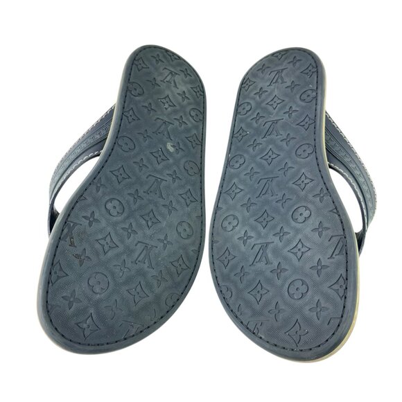 LOUIS VUITTON Navy Blue Ipanema Thong Sandals Monogram Flip Flop Rubber 7UK-8US - Picture 10 of 10